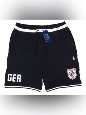 Ralph Lauren Black and White Athletic Drawstring Shorts